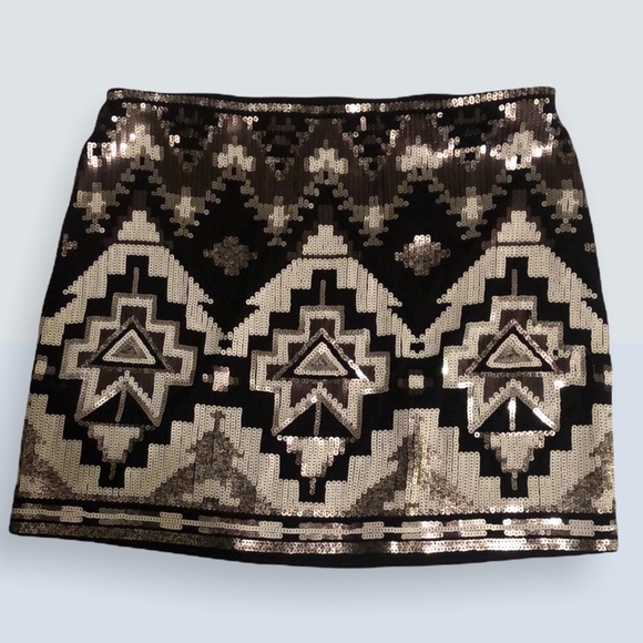 Express sequined skirt, silver/black. Xsm - Picture 1 of 7
